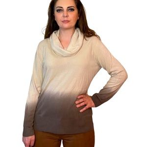 Vice Versa Dip Dyed Cowl Neck Pullover Sweater L